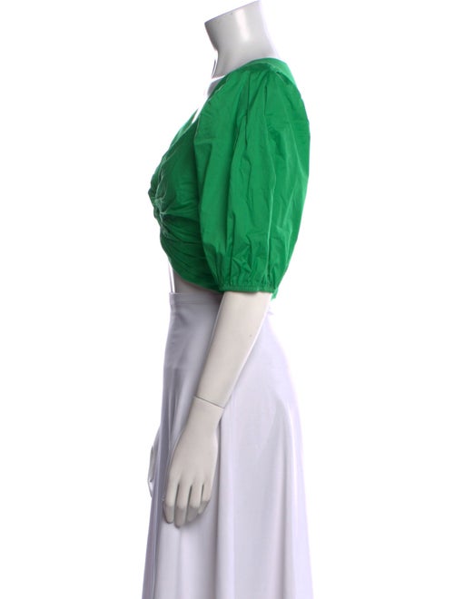 Jason Wu V-Neck Three-Quarter Sleeve Crop Top