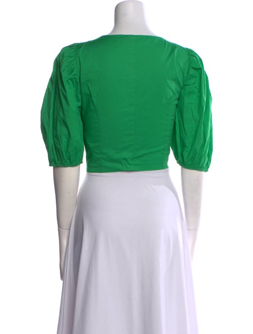 Jason Wu V-Neck Three-Quarter Sleeve Crop Top