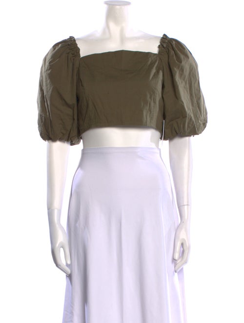 Jason Wu Square Neckline Short Sleeve Crop Top