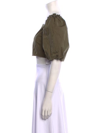 Jason Wu Square Neckline Short Sleeve Crop Top