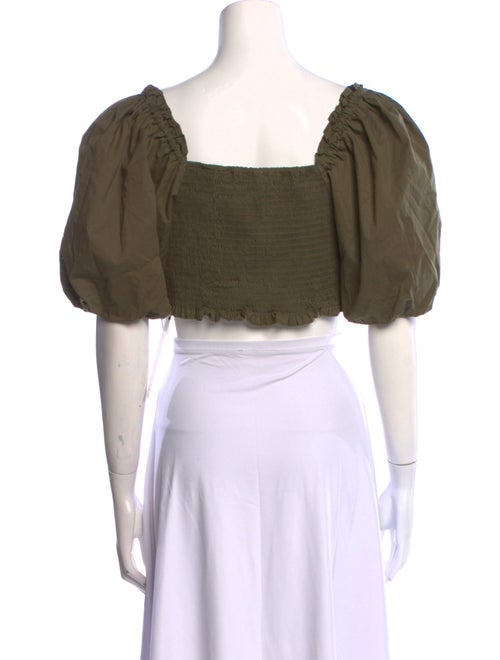 Jason Wu Square Neckline Short Sleeve Crop Top