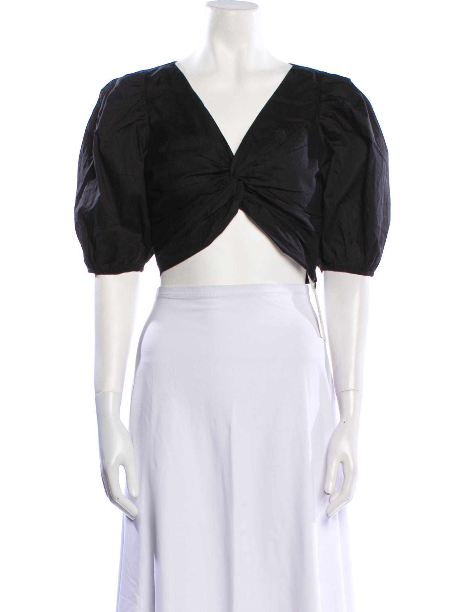 Jason Wu V-Neck Short Sleeve Crop Top