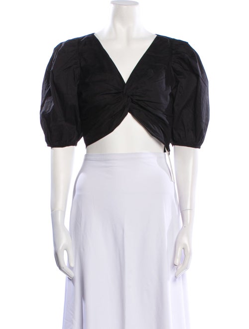 Jason Wu V-Neck Short Sleeve Crop Top