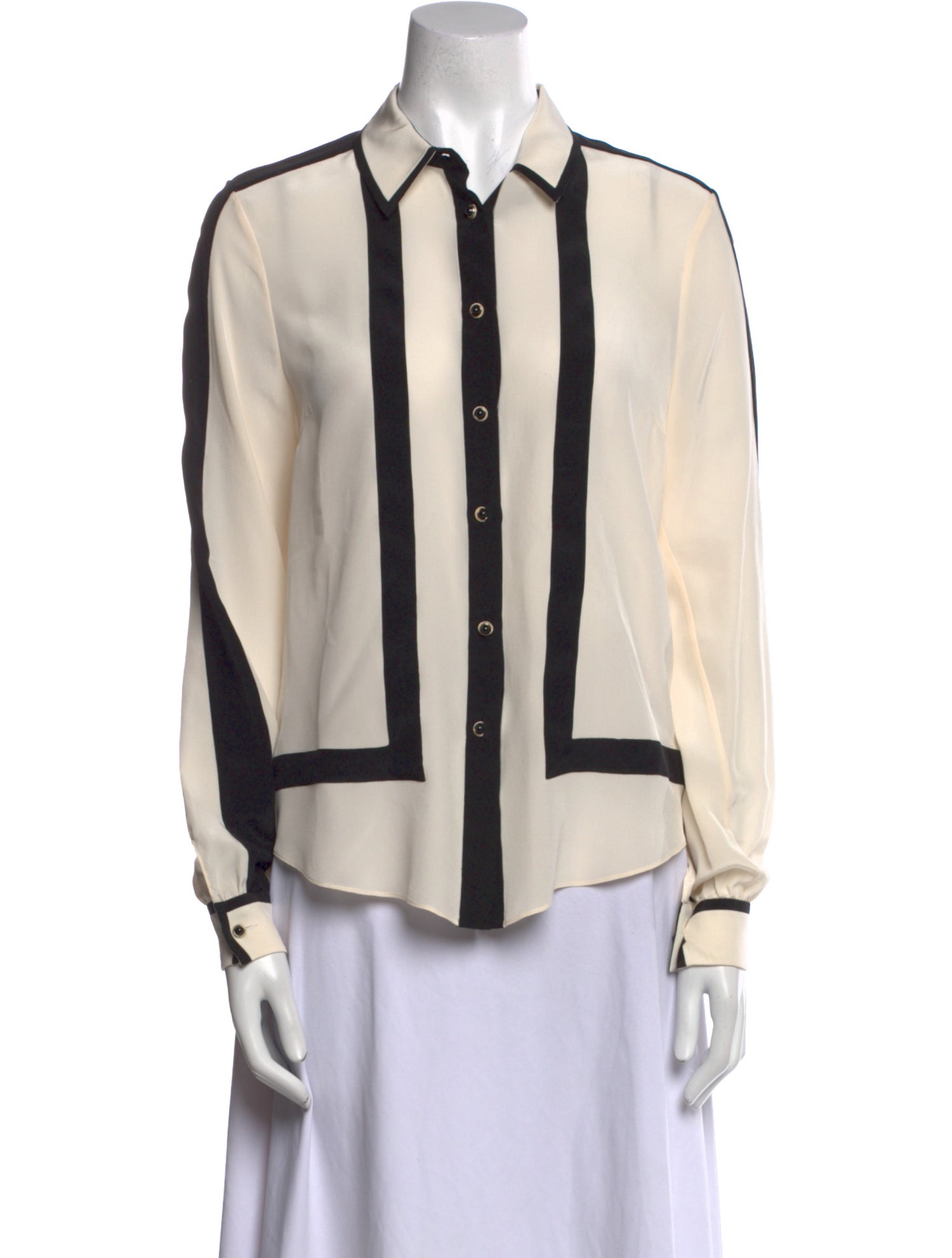 Jason Wu Silk Striped Button-Up Top