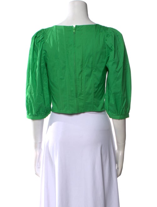 Jason Wu Square Neckline Three-Quarter Sleeve Crop Top