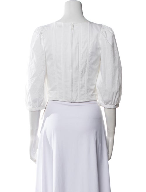 Jason Wu Square Neckline Three-Quarter Sleeve Crop Top