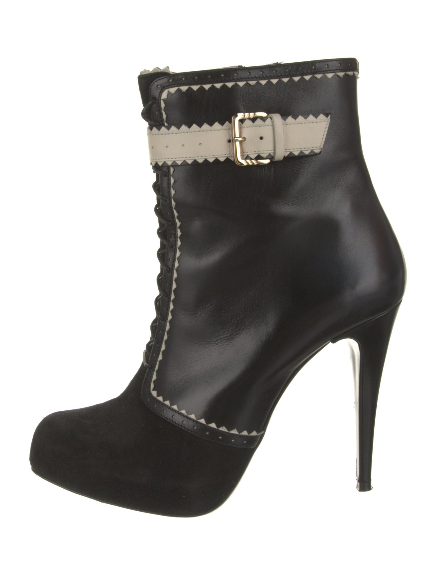 Jason Wu Leather Colorblock Pattern Boots