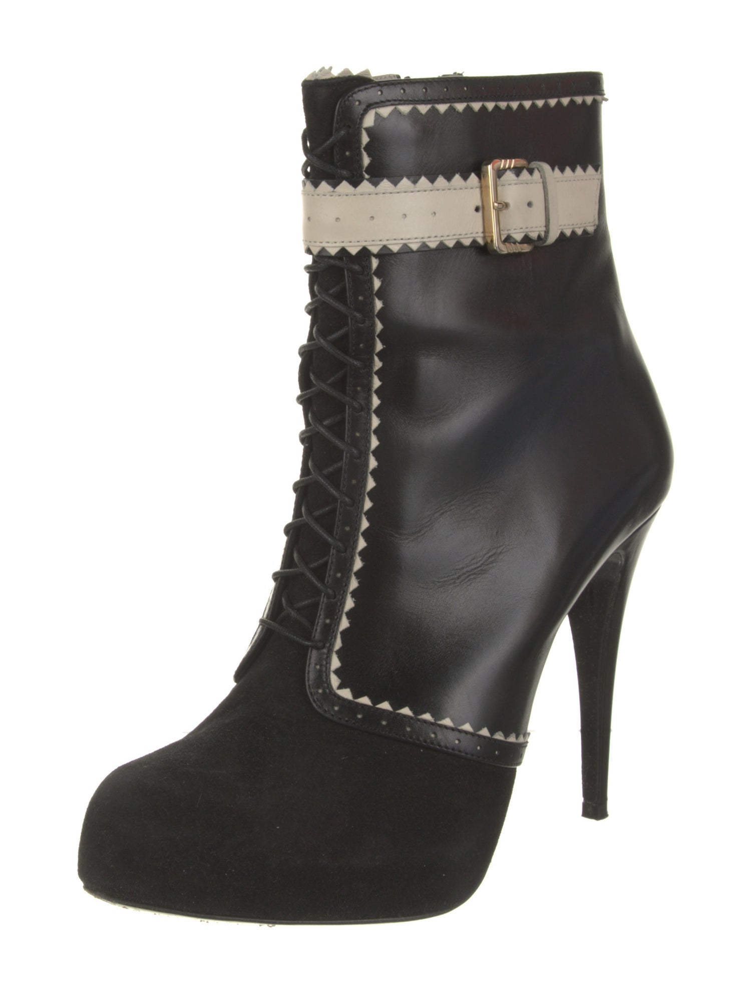 Jason Wu Leather Colorblock Pattern Boots