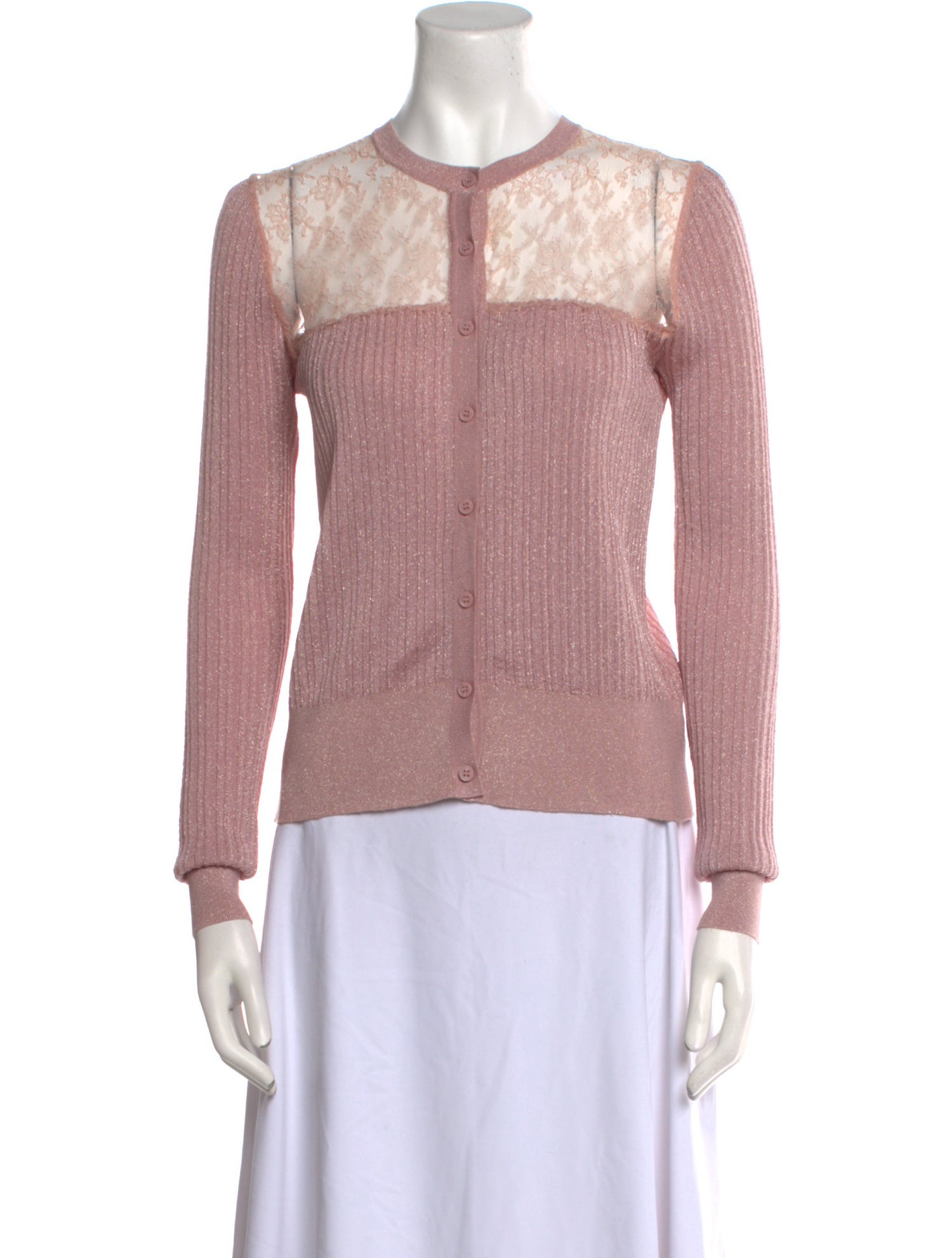 Jason Wu Lace Pattern Scoop Neck Sweater