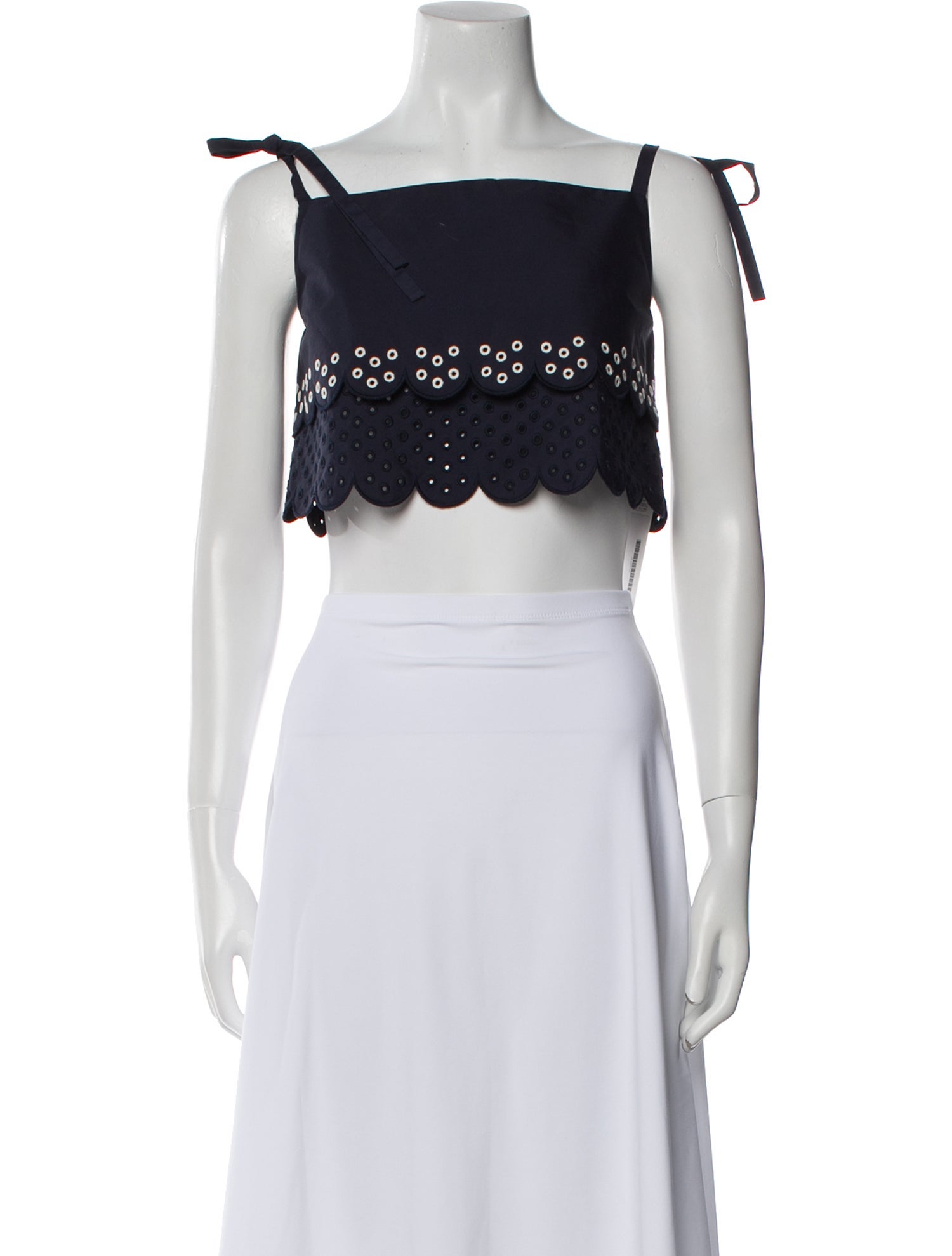 Jason Wu Square Neckline Sleeveless Crop Top