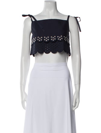 Jason Wu Square Neckline Sleeveless Crop Top