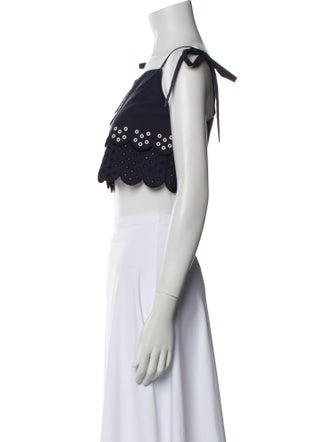 Jason Wu Square Neckline Sleeveless Crop Top