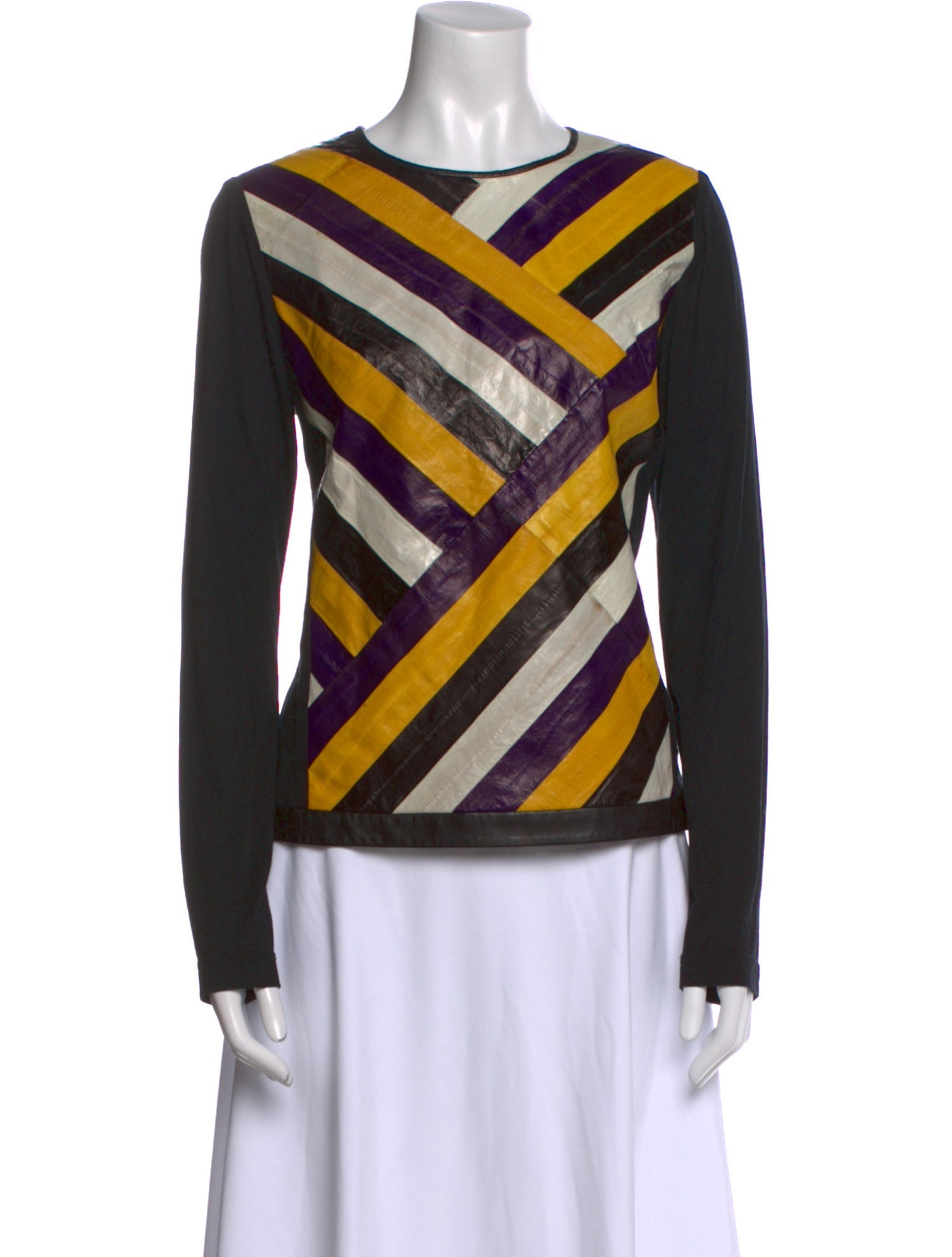 Jason Wu Striped Bateau Neckline Top