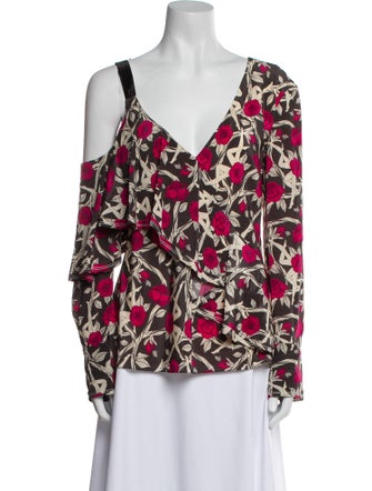 Jason Wu Floral Print V-Neck Blouse