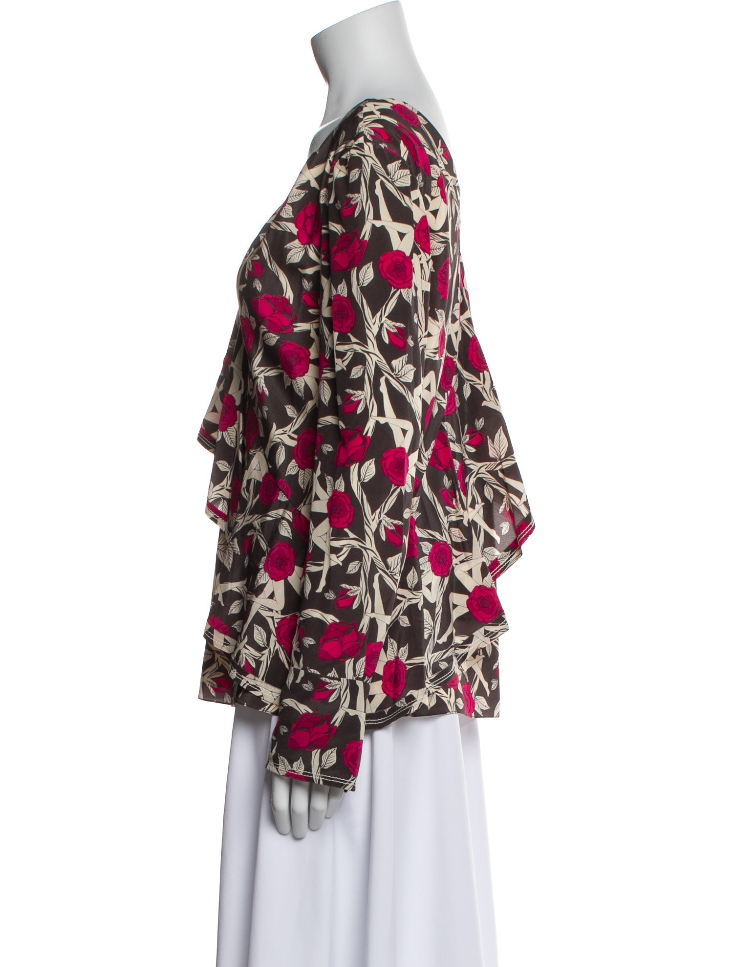 Jason Wu Floral Print V-Neck Blouse