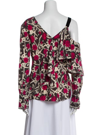 Jason Wu Floral Print V-Neck Blouse