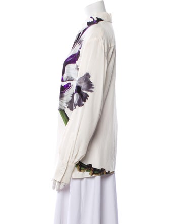 Jason Wu Collection Floral Print Three-Quarter Sleeve Blouse