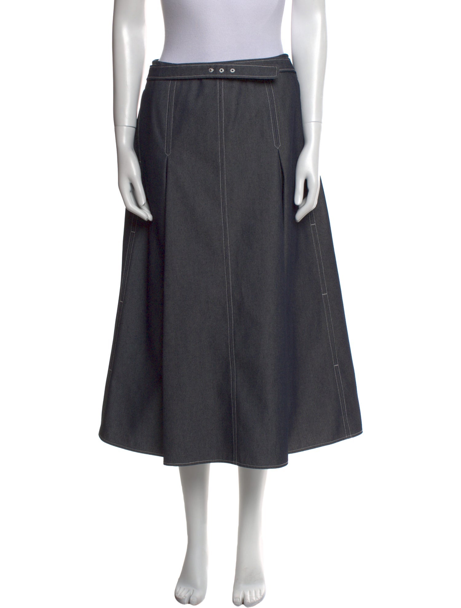 Jason Wu Pleated Accents Midi Length Skirt