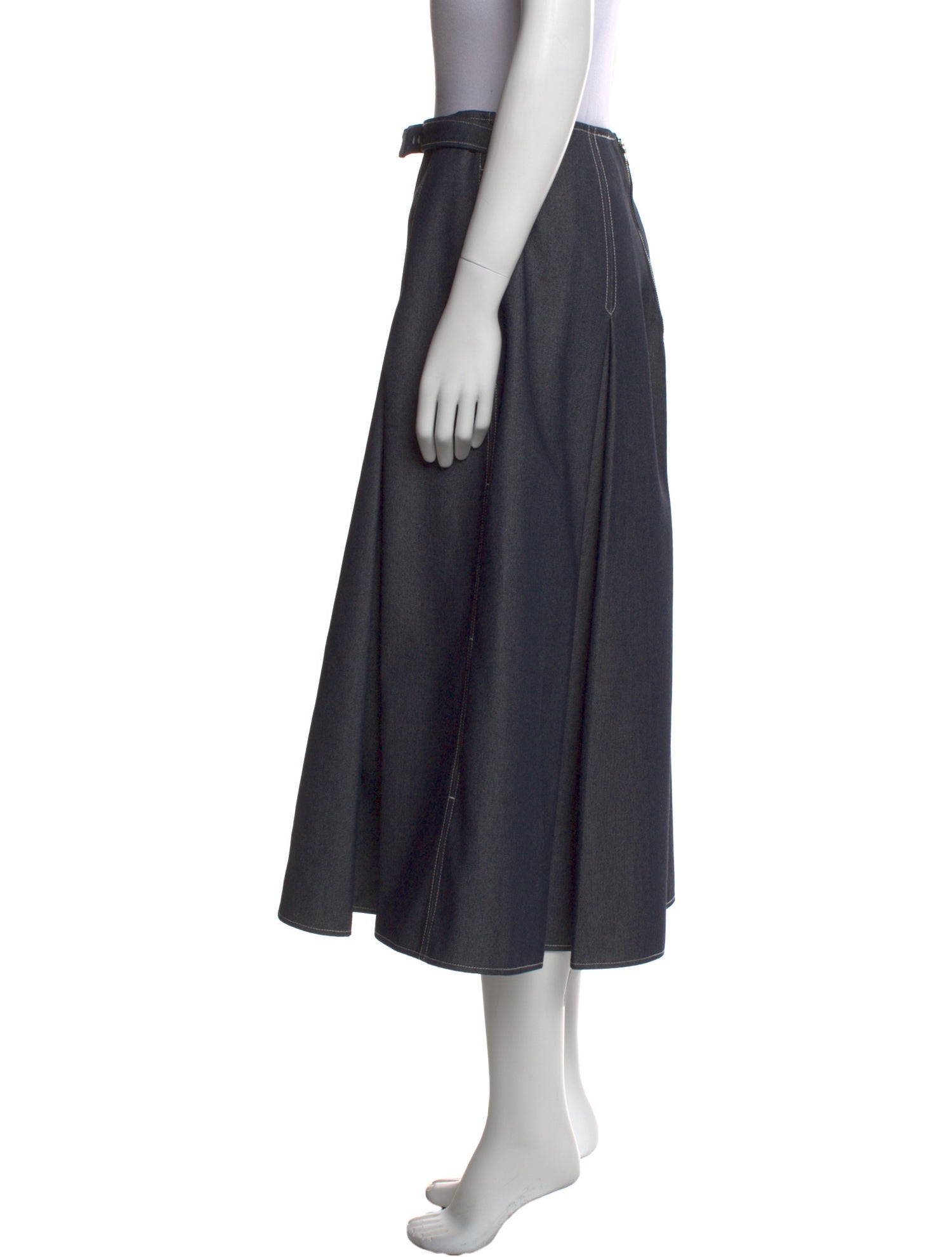 Jason Wu Pleated Accents Midi Length Skirt