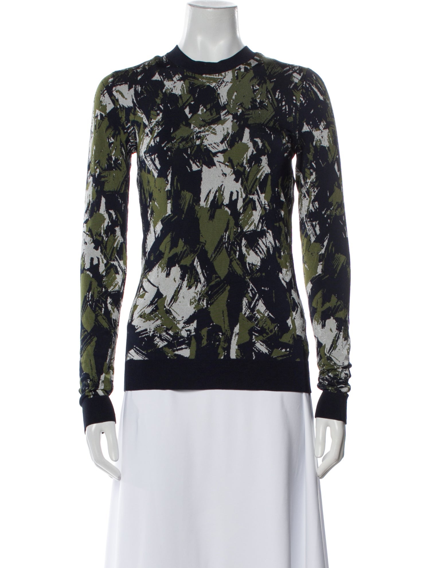 Jason Wu Printed Crew Neck Sweater