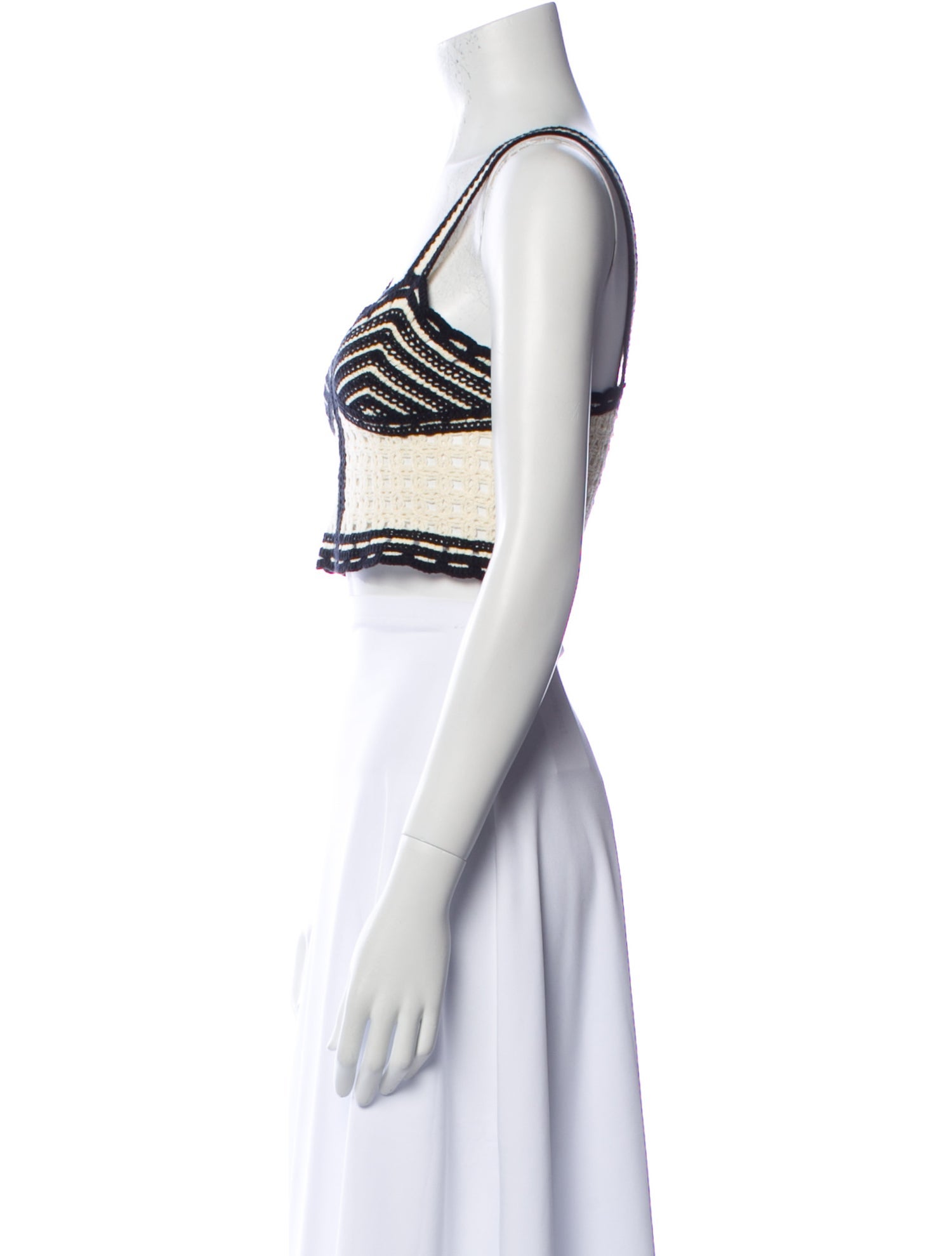Jason Wu Striped Square Neckline Crop Top w/ Tags