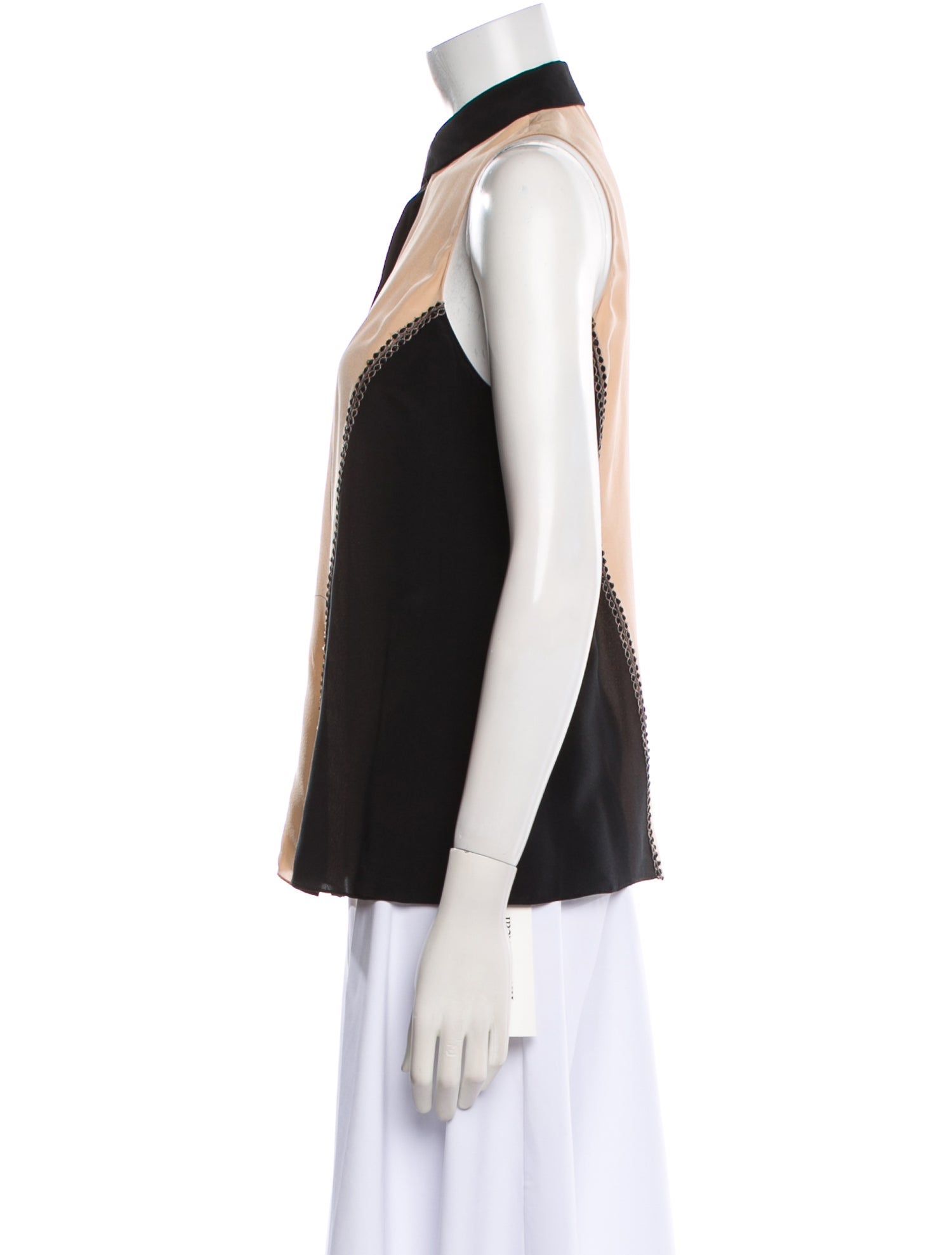 Jason Wu Striped Mock Neck Blouse