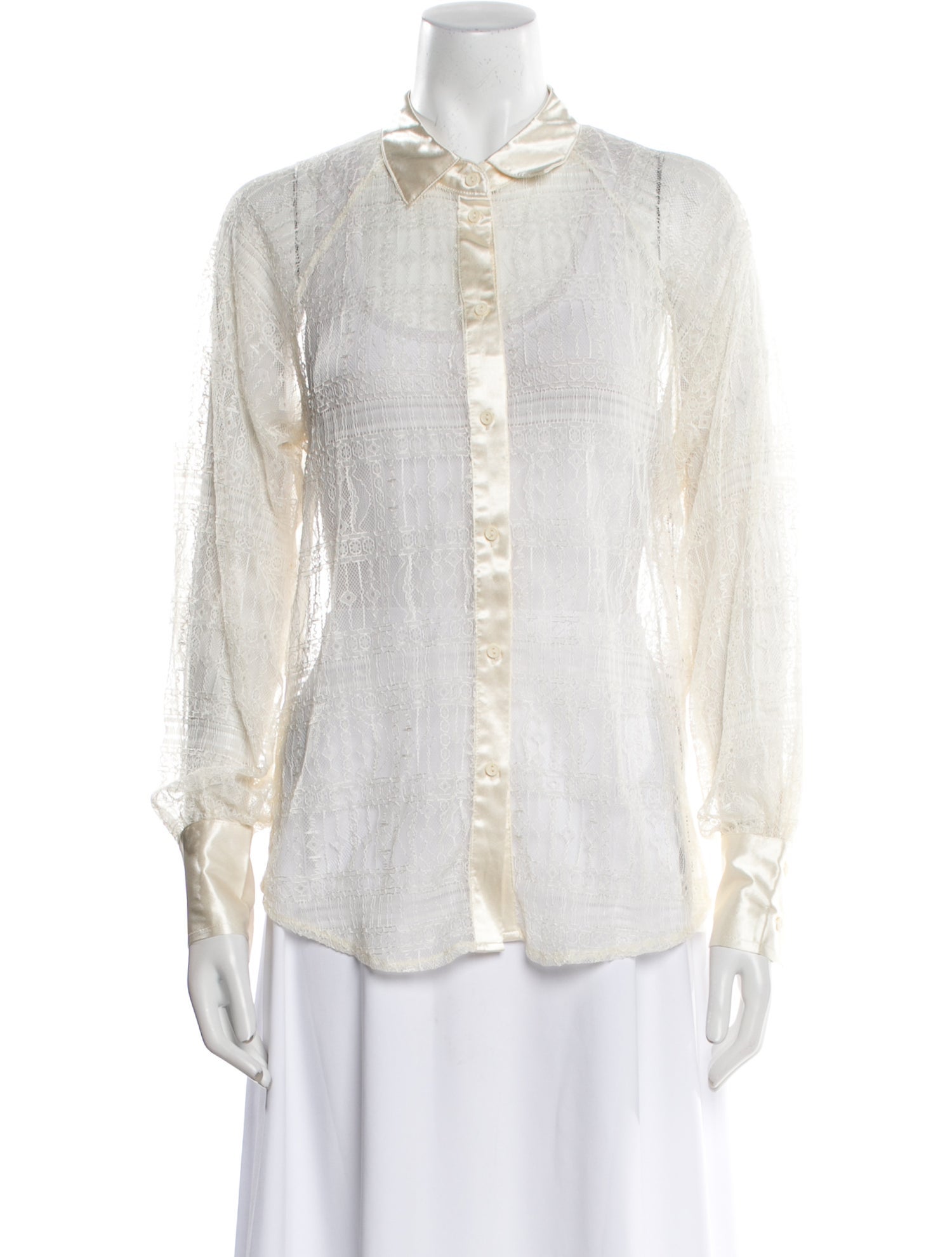 Jason Wu Mock Neck Long Sleeve Button-Up Top w/ Tags