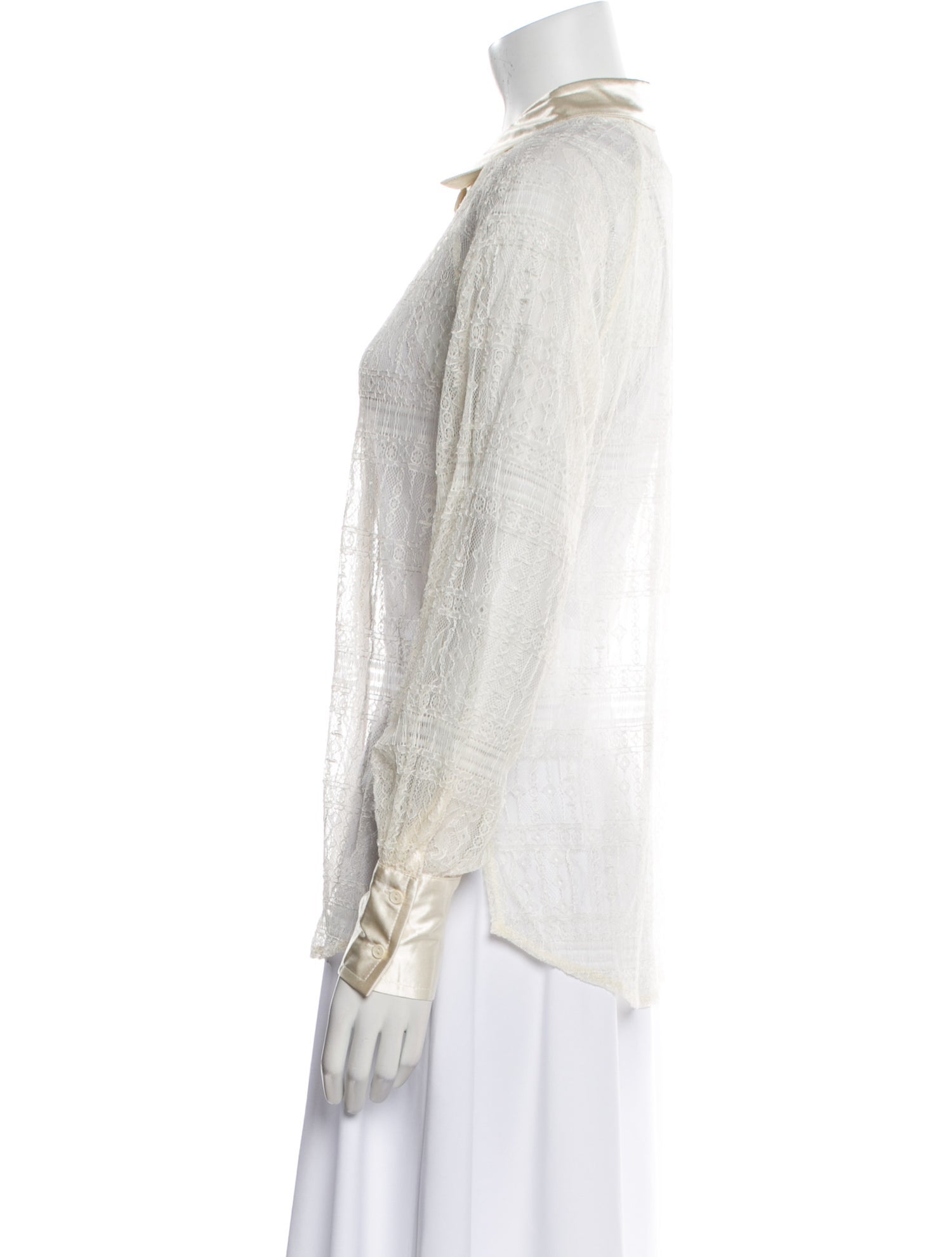 Jason Wu Mock Neck Long Sleeve Button-Up Top w/ Tags