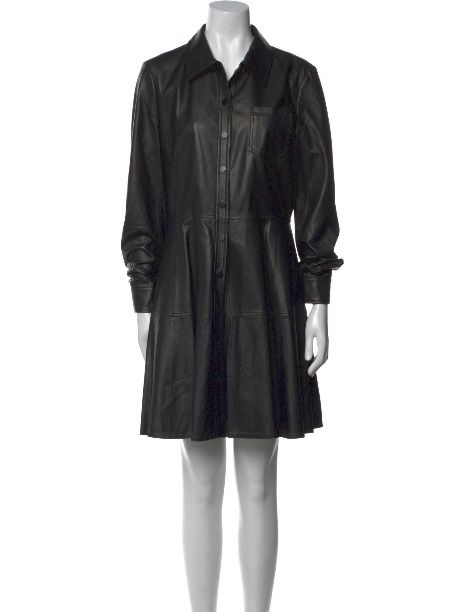 Jason Wu Lamb Leather Knee-Length Dress