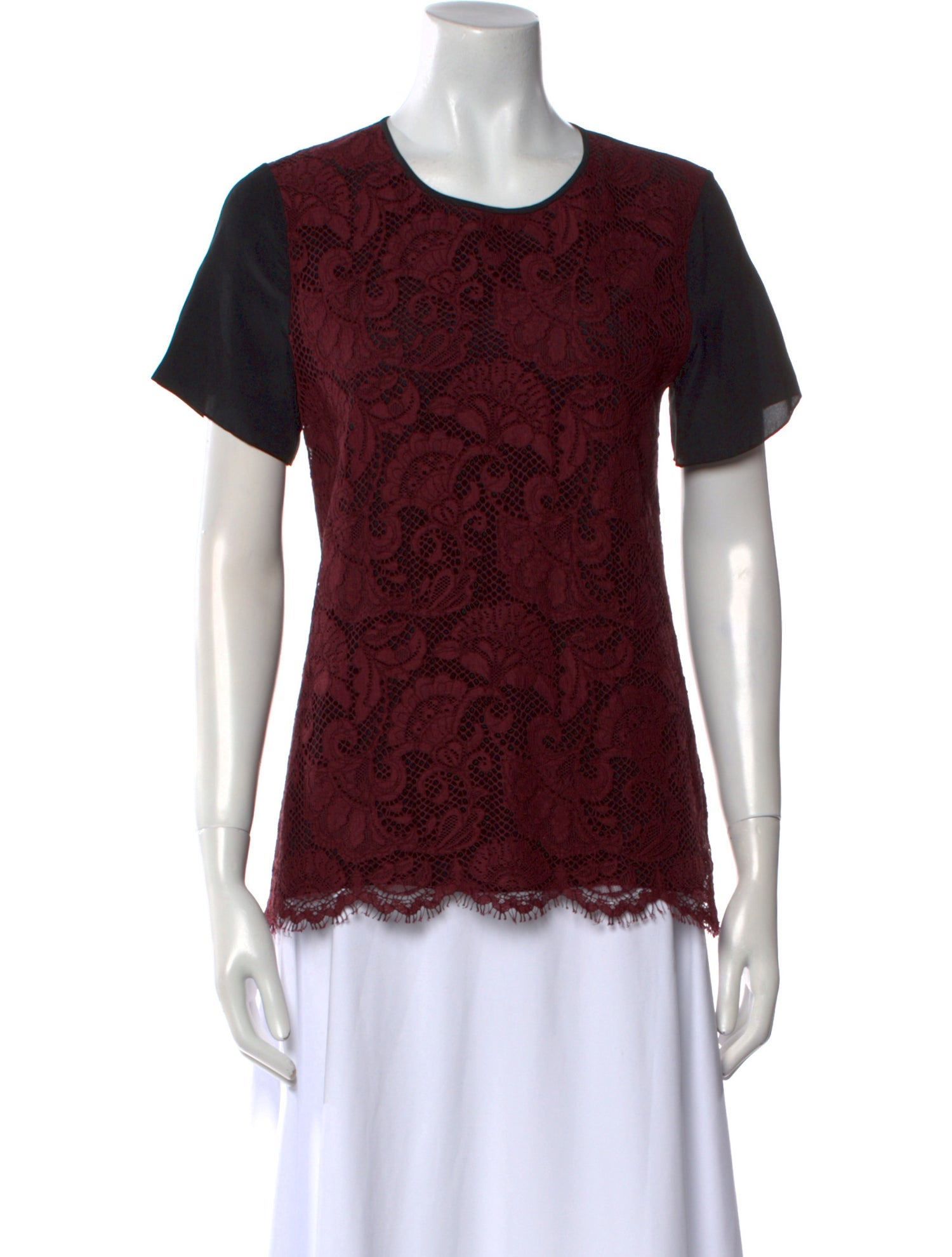 Jason Wu Lace Pattern Crew Neck T-Shirt