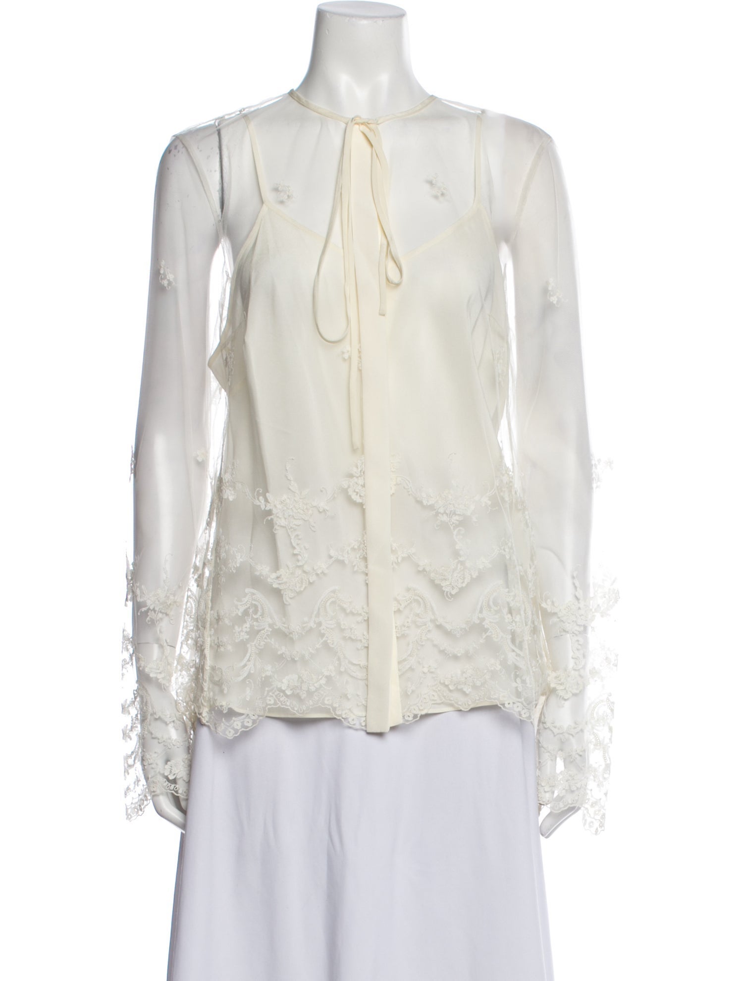 Jason Wu Crew Neck Long Sleeve Blouse