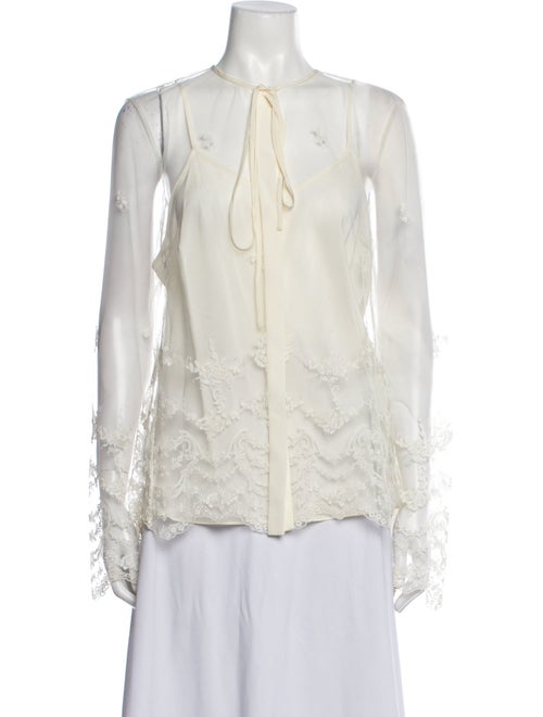 Jason Wu Crew Neck Long Sleeve Blouse
