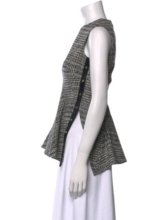 Jason Wu Virgin Wool Plaid Print Top