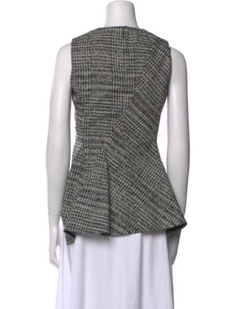 Jason Wu Virgin Wool Plaid Print Top