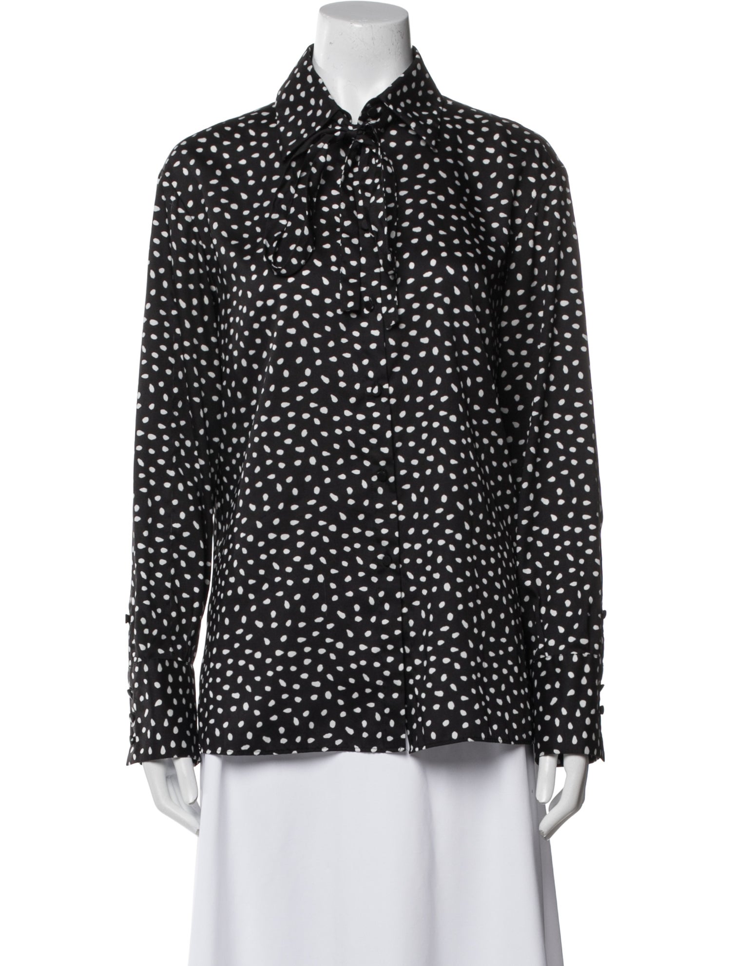 Jason Wu Polka Dot Print Long Sleeve Button-Up Top