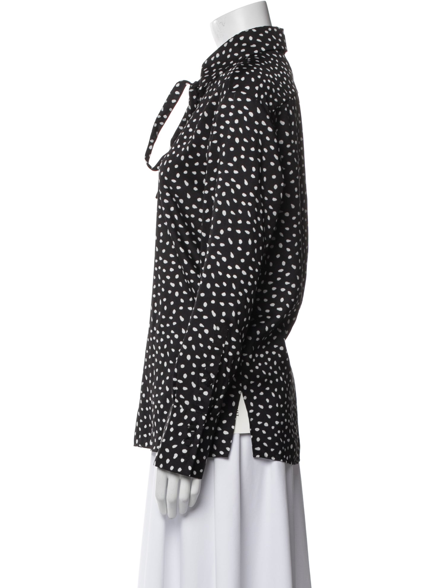 Jason Wu Polka Dot Print Long Sleeve Button-Up Top
