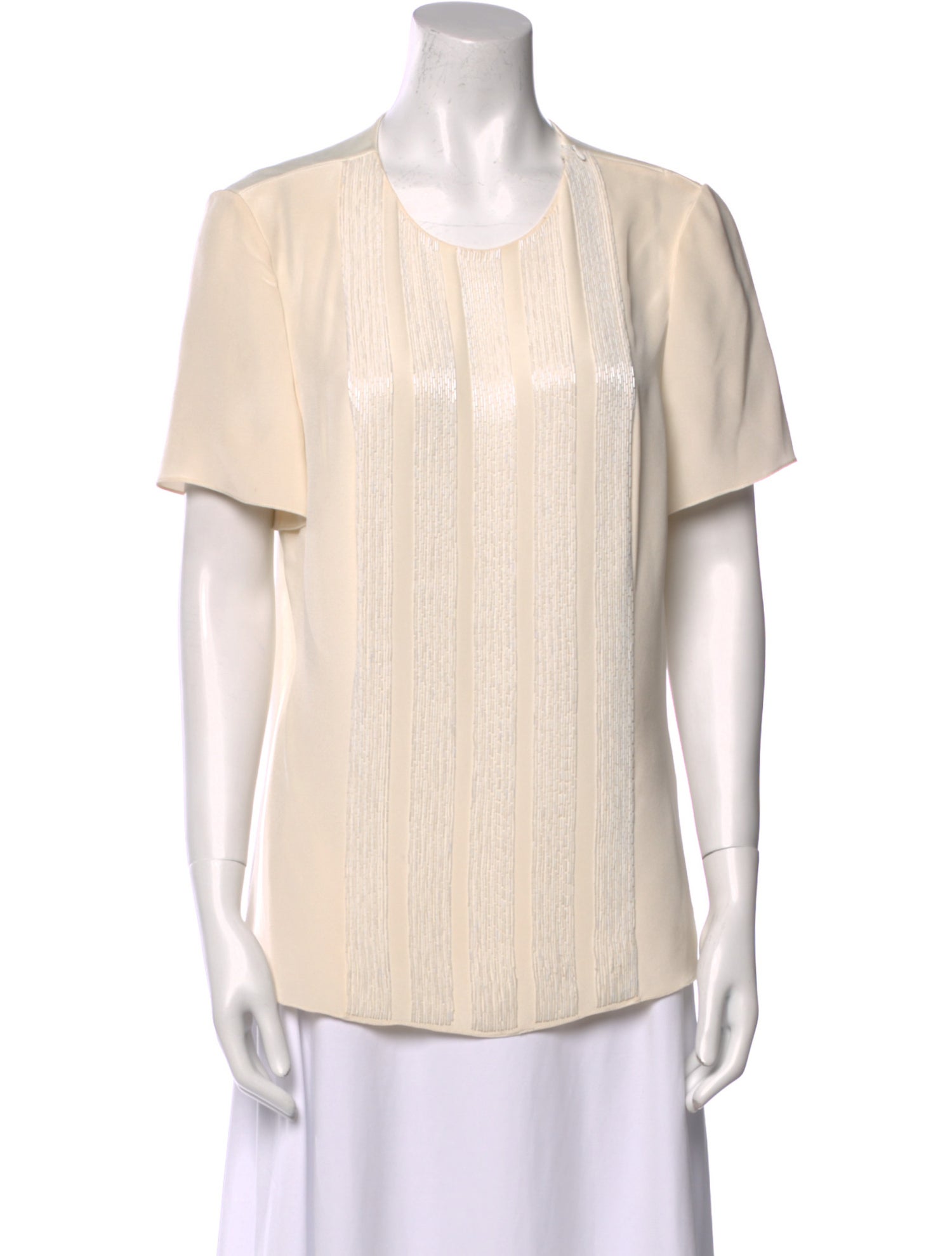 Jason Wu Scoop Neck Short Sleeve Blouse