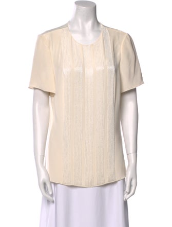 Jason Wu Scoop Neck Short Sleeve Blouse