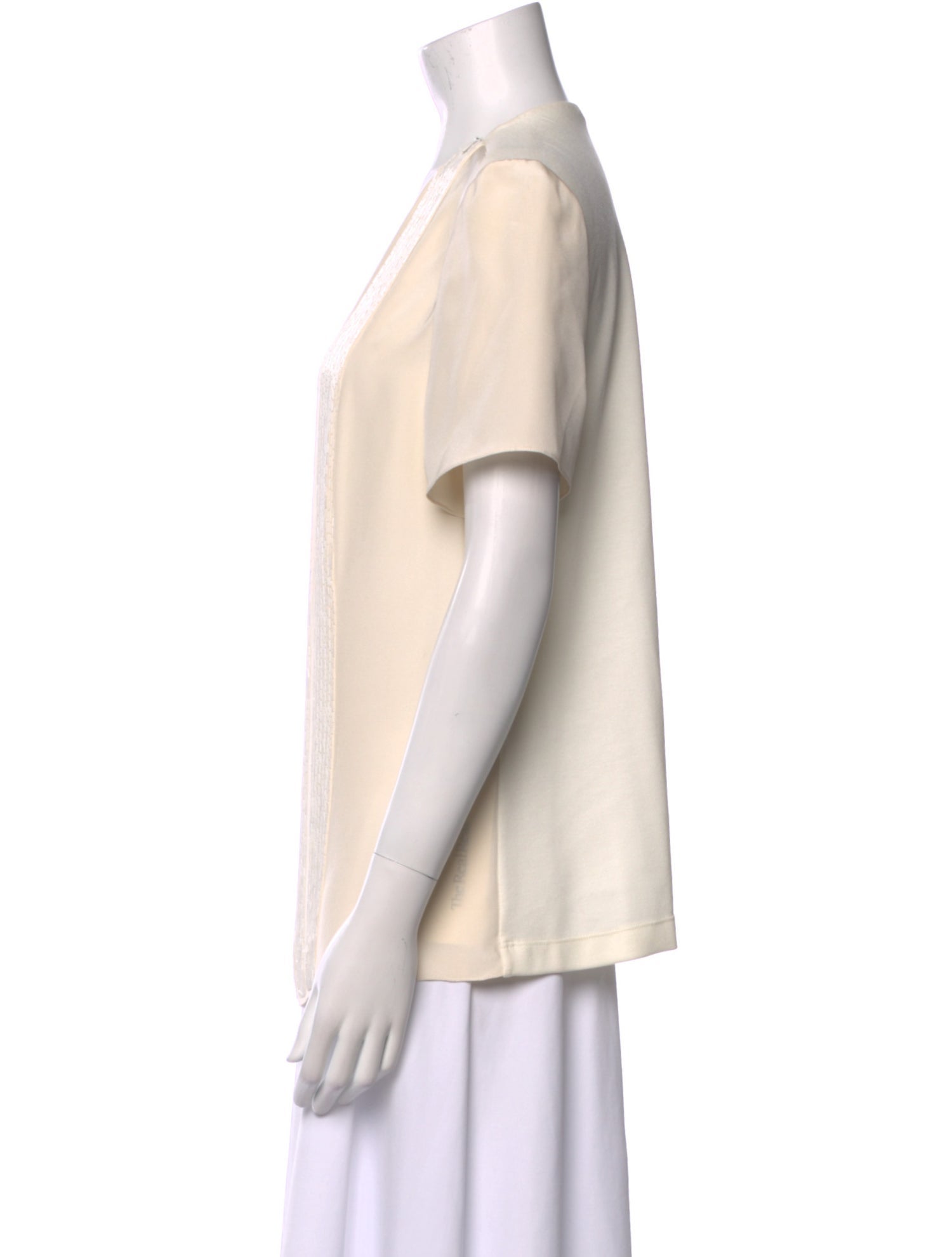 Jason Wu Scoop Neck Short Sleeve Blouse
