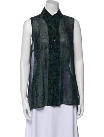 Jason Wu Silk Printed Button-Up Top