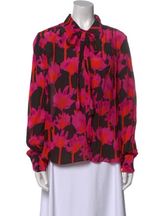 Jason Wu Printed Long Sleeve Button-Up Top