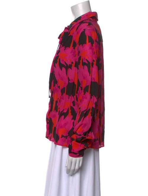 Jason Wu Printed Long Sleeve Button-Up Top