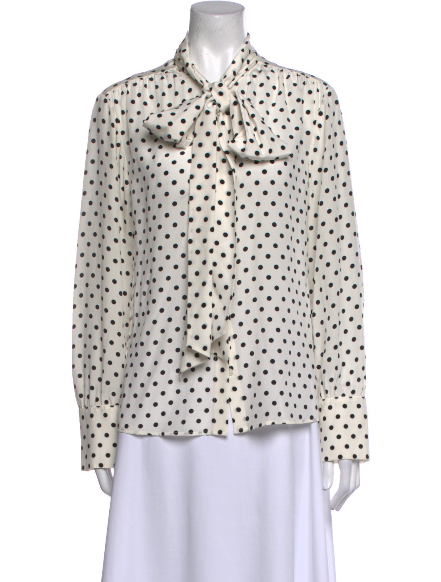 Jason Wu Silk Polka Dot Print Button-Up Top