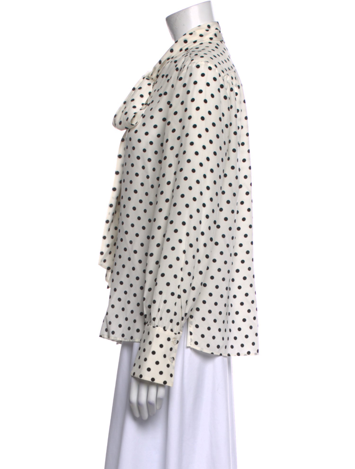 Jason Wu Silk Polka Dot Print Button-Up Top