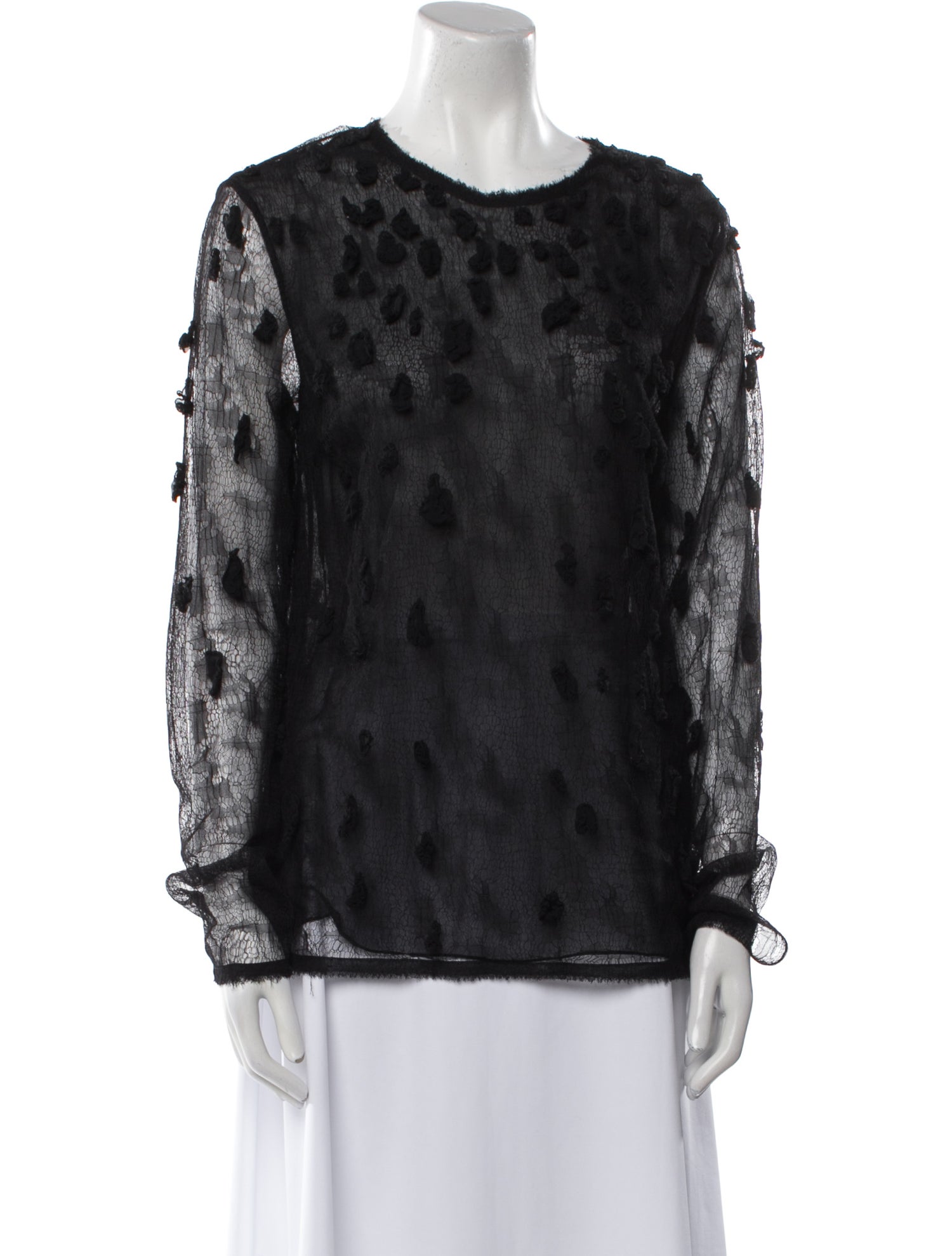 Jason Wu Lace Pattern Crew Neck Blouse