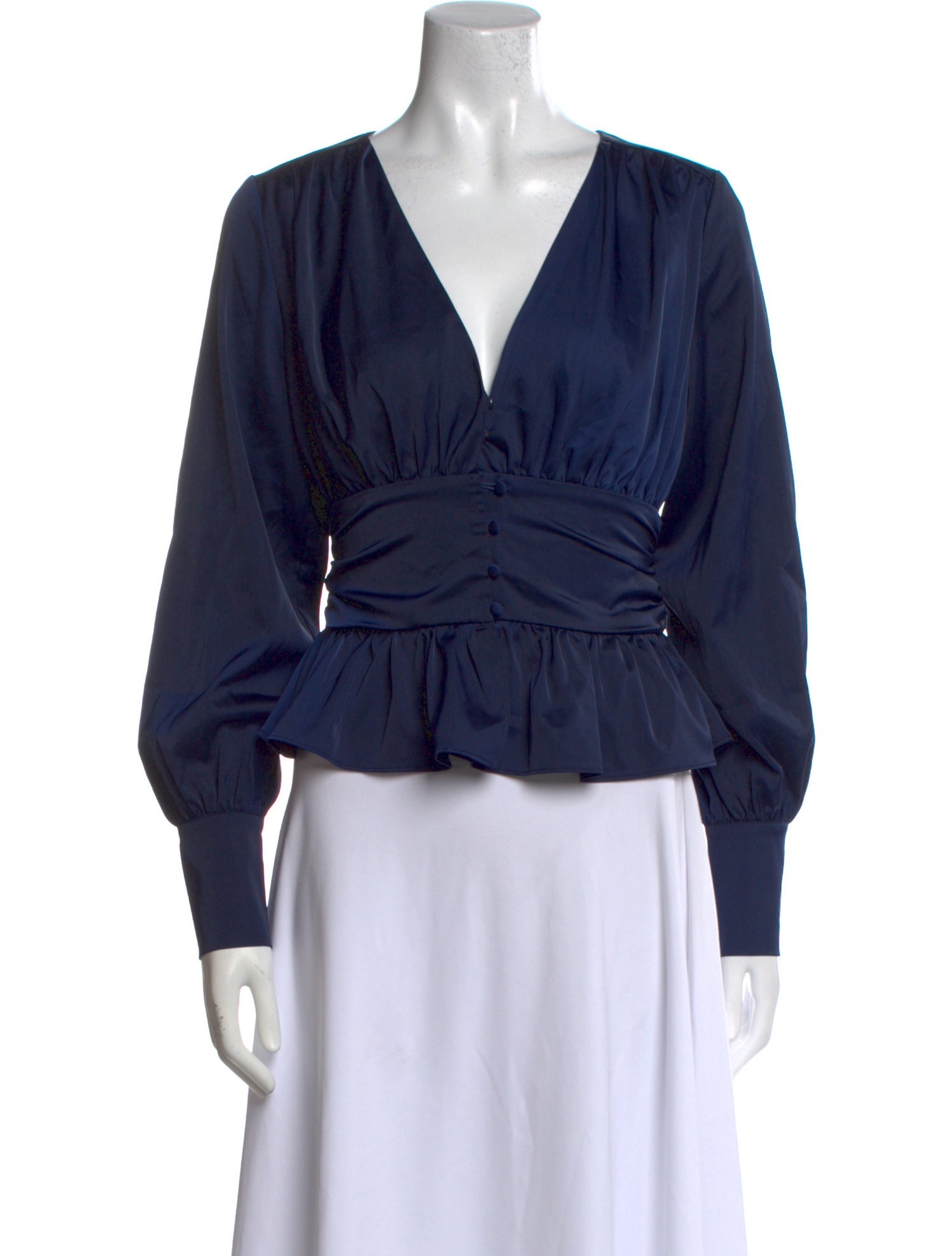 Jason Wu V-Neck Long Sleeve Crop Top