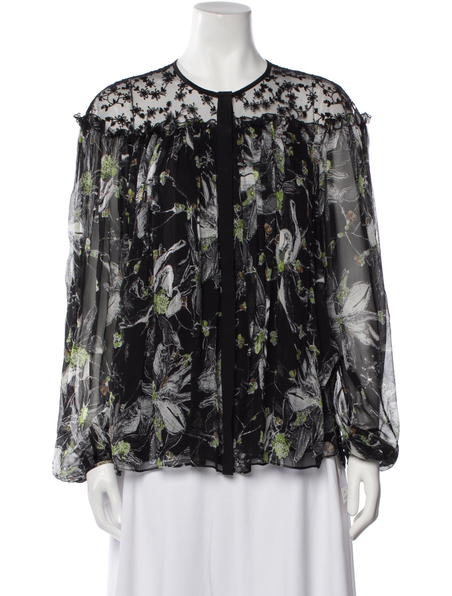 Jason Wu Silk Floral Print Blouse
