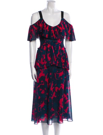 Jason Wu Floral Print Midi Length Dress