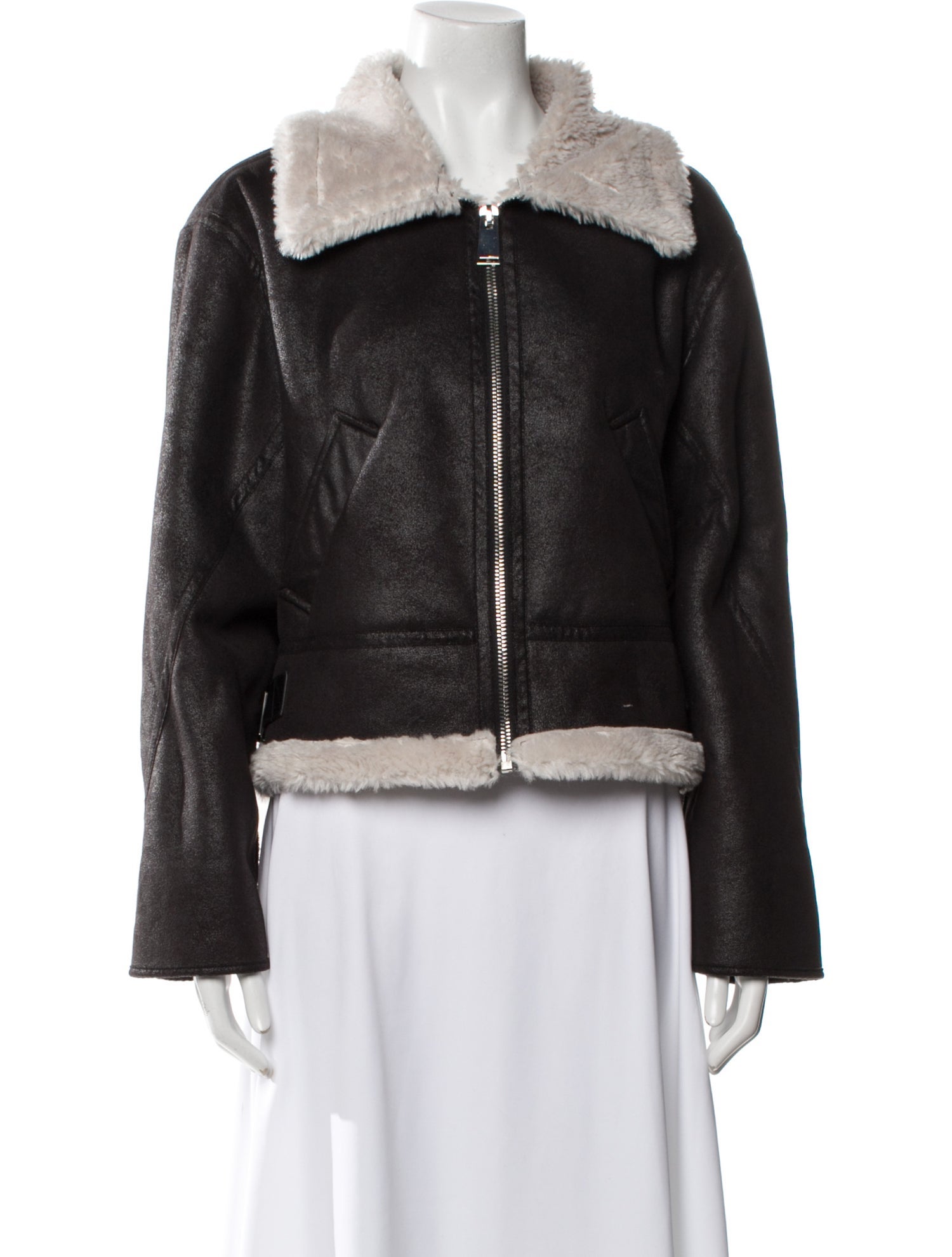 Jason Wu Colorblock Pattern Faux Fur Vest