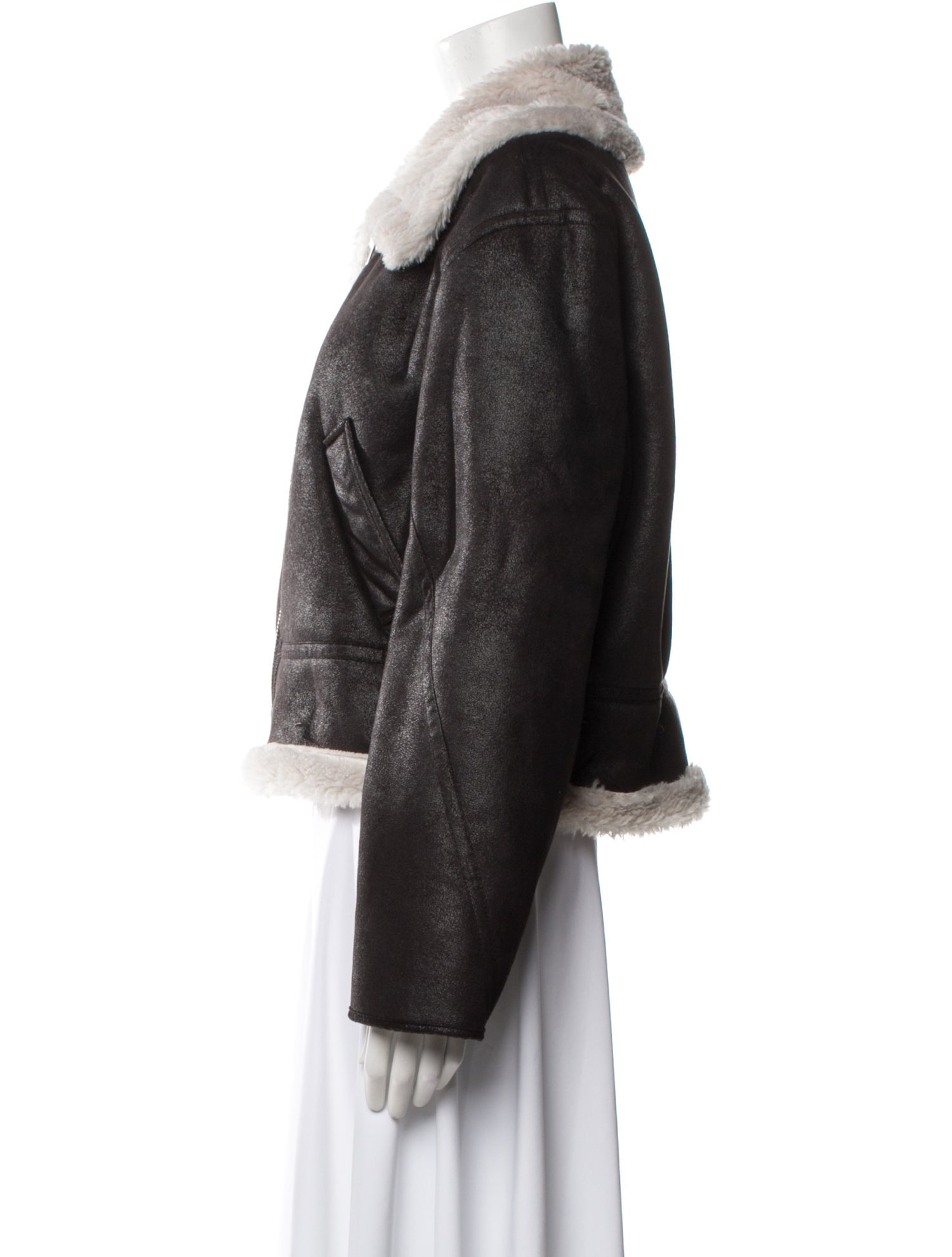 Jason Wu Colorblock Pattern Faux Fur Vest